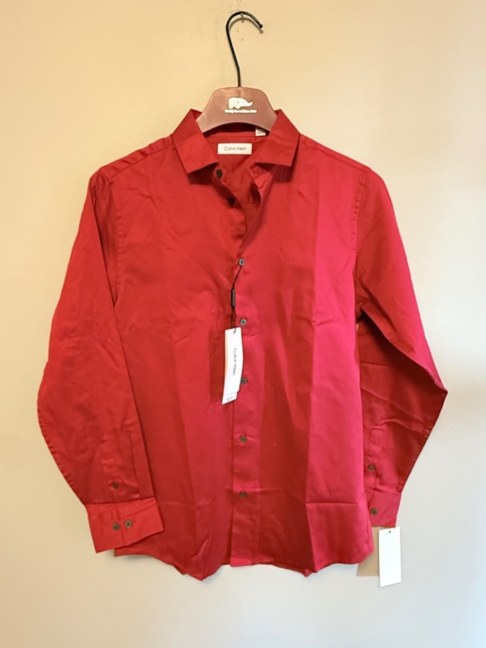 Calvin Klein Boys Modern Fit Sateen Shirt